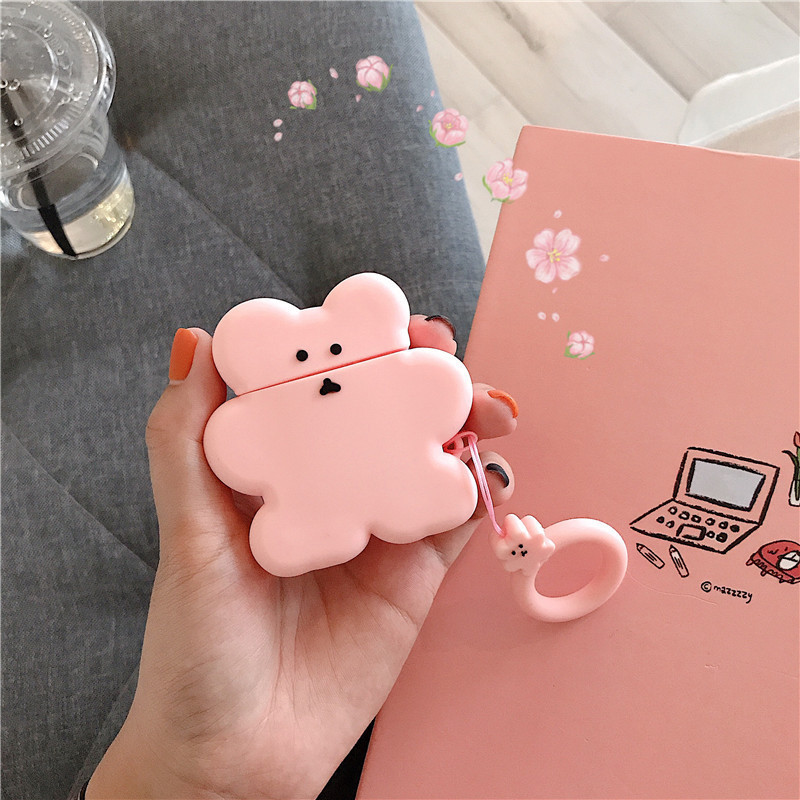 AirPods Protective Case Bear Apple Bluetooth Wireless Earphone Case Cartoon Cute Silica Gel Box Shell Applicable