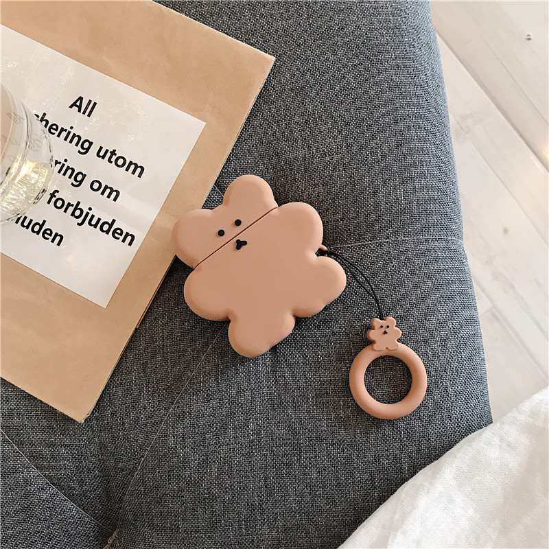 AirPods Protective Case Bear Apple Bluetooth Wireless Earphone Case Cartoon Cute Silica Gel Box Shell Applicable
