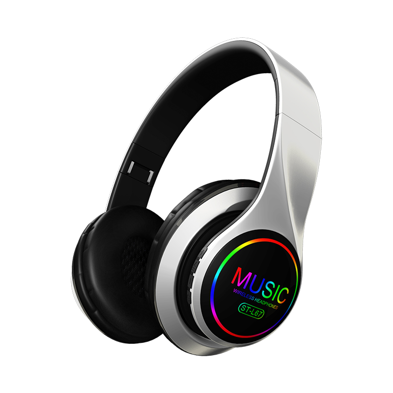 Wireless bluetooth headset sports headphones colorful glowing pluggable TF memory card subwoofer stereo factory spot Wireless bluetooth headset sports headphones colorful glowing pluggable TF memory card subwoofer stereo factory spot