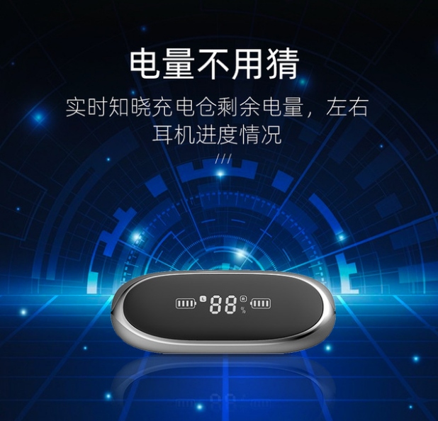TWS Bluetooth Headset Noise Reduction Ultra-Long Life Battery Three True Power Metal True Wireless Bluetooth Headset