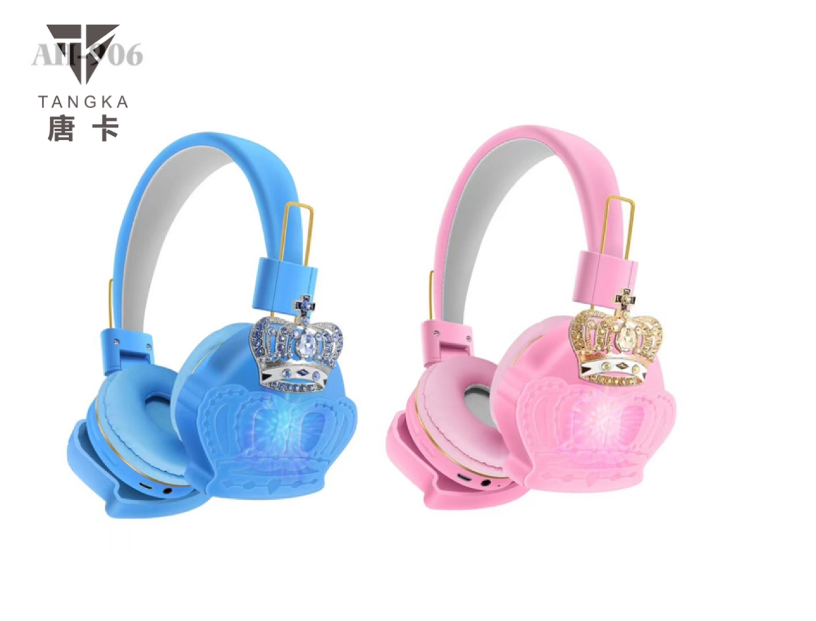 New Headset Glowing Bluetooth Headset Ah-906 Flash Silicone Crown Wireless Stereo Earphone