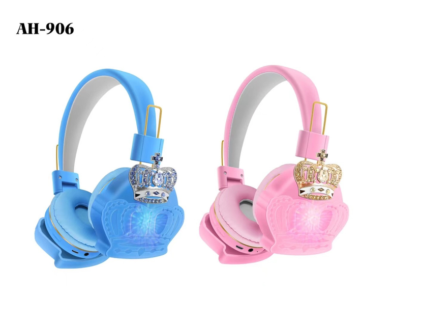 New Headset Glowing Bluetooth Headset Ah-906 Flash Silicone Crown Wireless Stereo Earphone