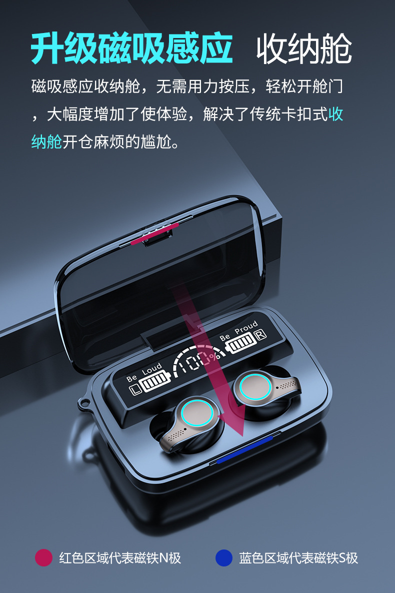 Aleksi M18 Cross-Border TWS Wireless Bluetooth Headset Dual Headphones in-Ear Mini Touch Sports Waterproof