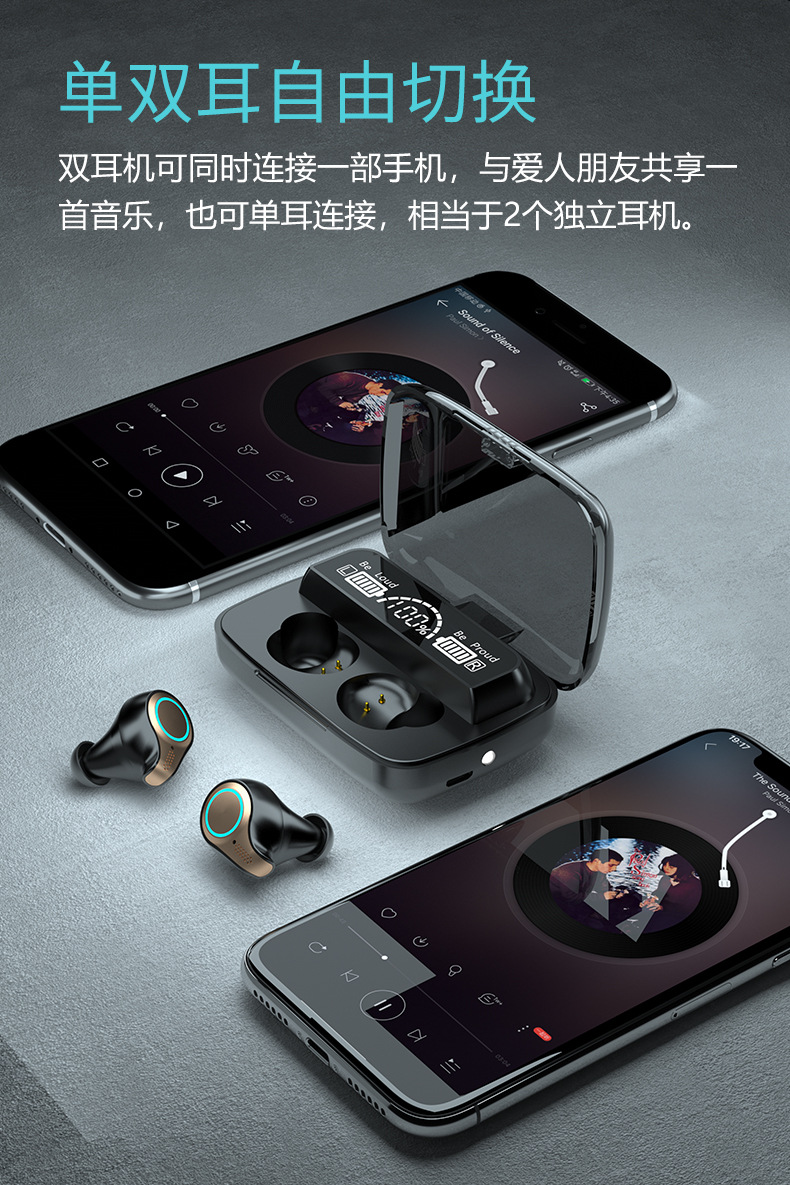 Aleksi M18 Cross-Border TWS Wireless Bluetooth Headset Dual Headphones in-Ear Mini Touch Sports Waterproof
