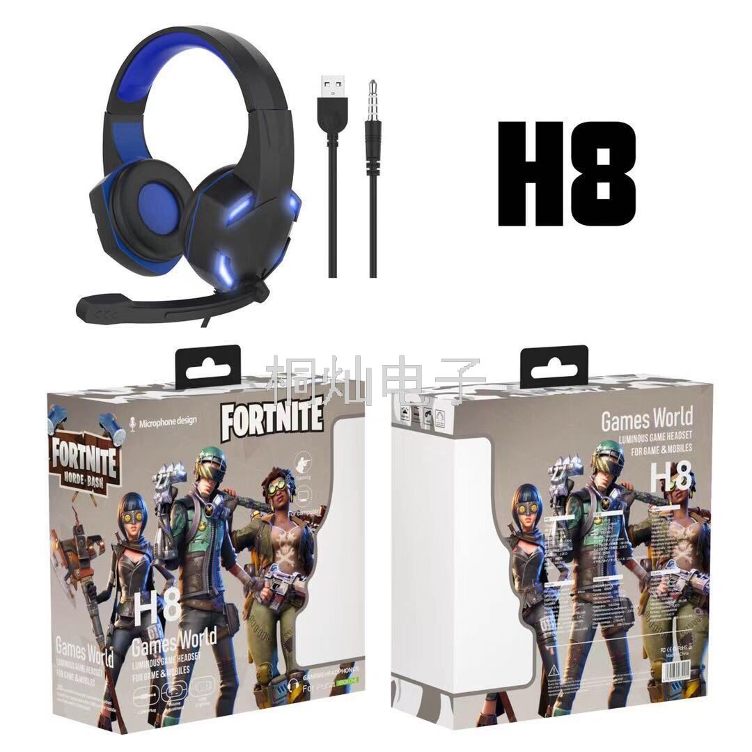 Headset Computer Game Wire Control USB Wired Led Luminous Headset E-Sports Ear Machine 3.5ps4