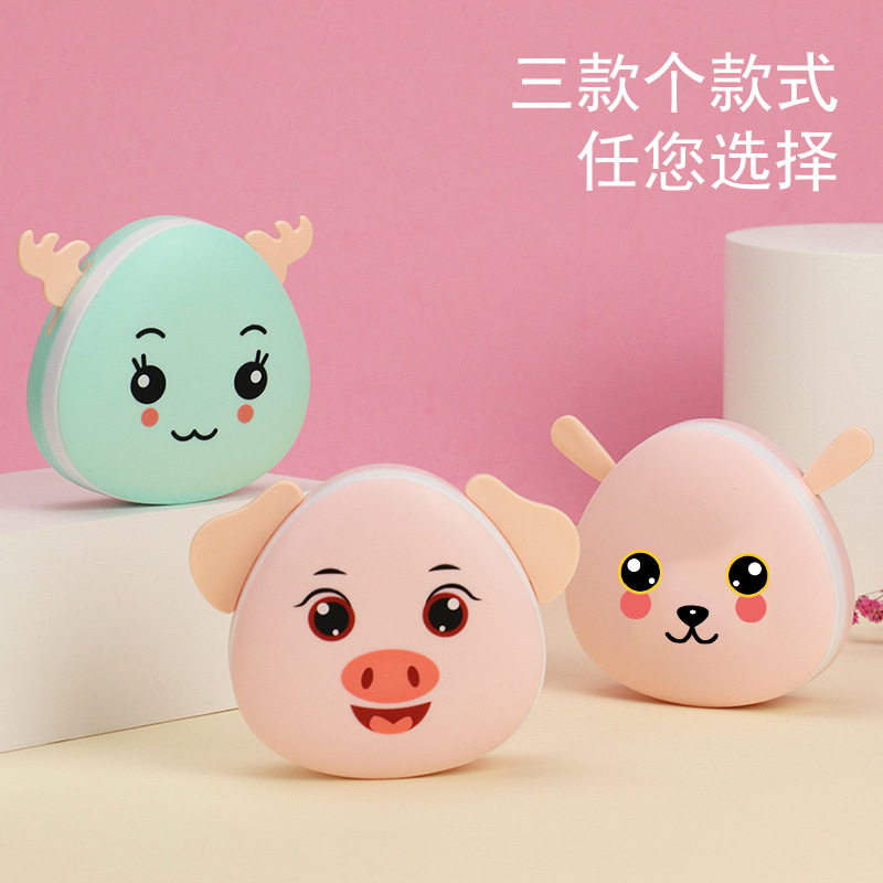 USB Charging Multifunctional Mini Hand Warmer Makeup Mirror Electric Heater Winter Gift Cartoon Self-Heating Heating Pad