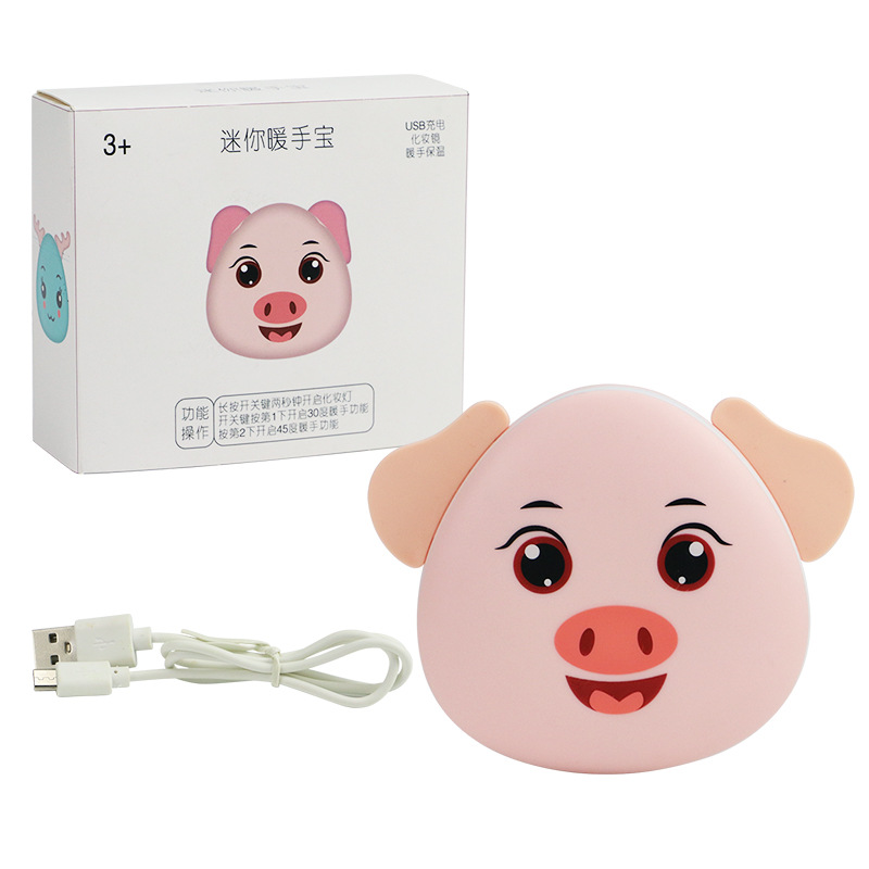 USB Charging Multifunctional Mini Hand Warmer Makeup Mirror Electric Heater Winter Gift Cartoon Self-Heating Heating Pad