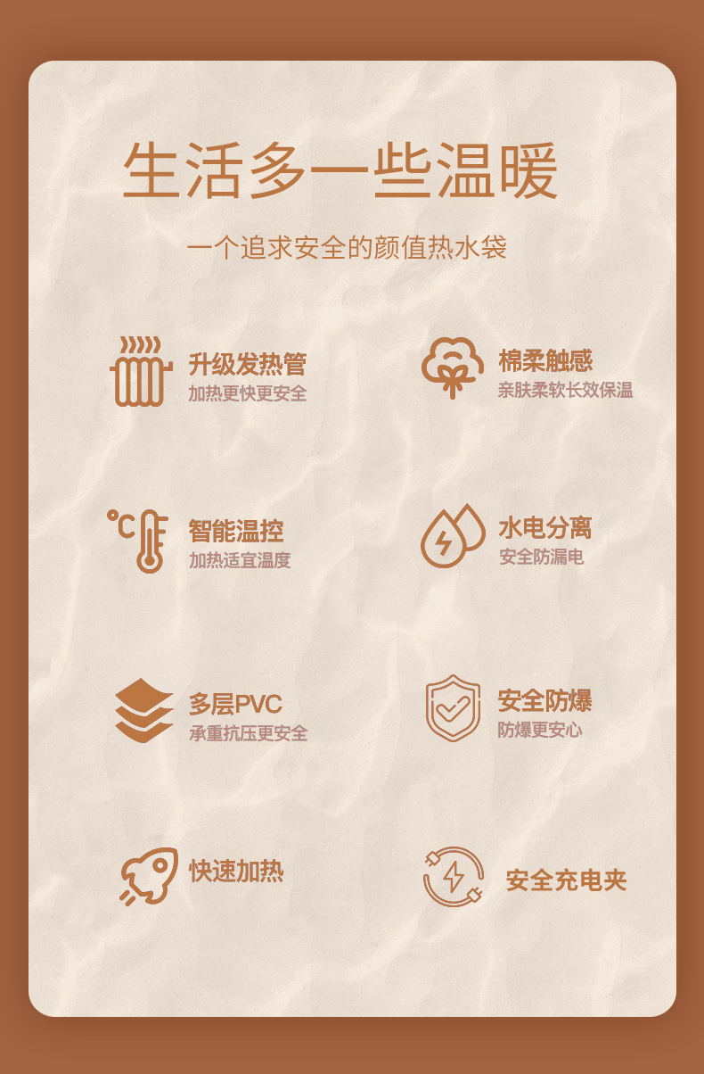 New Electric Hot Water Bag Charging Winter Gift Wholesale Electric Warming Plug-in Smart Explosion-Proof electric warmer