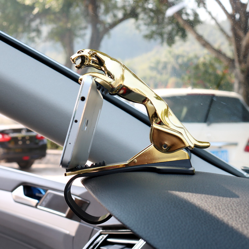 Same Type as TikTok Car Leopard Car Bracket Decoration Instrument Panel Navigation Clip Rotary Mobile Phone Bracket