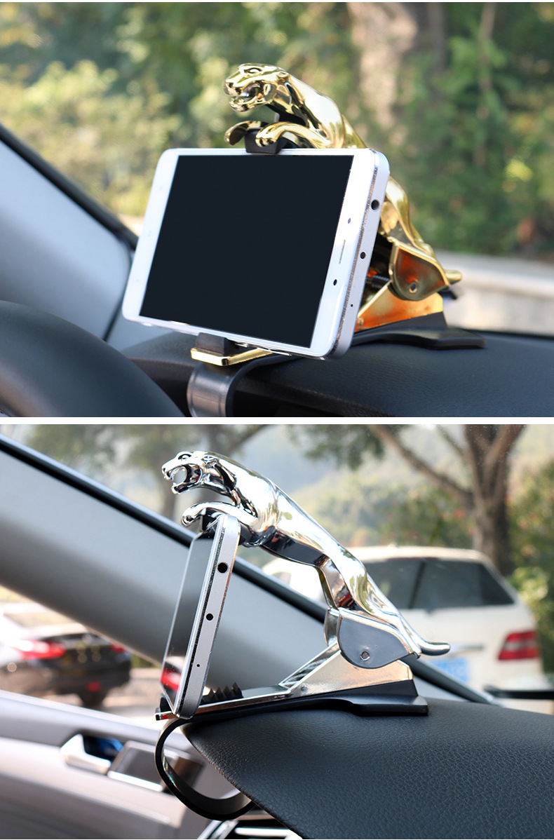Universal Car Bracket Instrument Panel Leopard Bracket Instrument Panel Snap-on Navigation Phone Holder Car Decoration