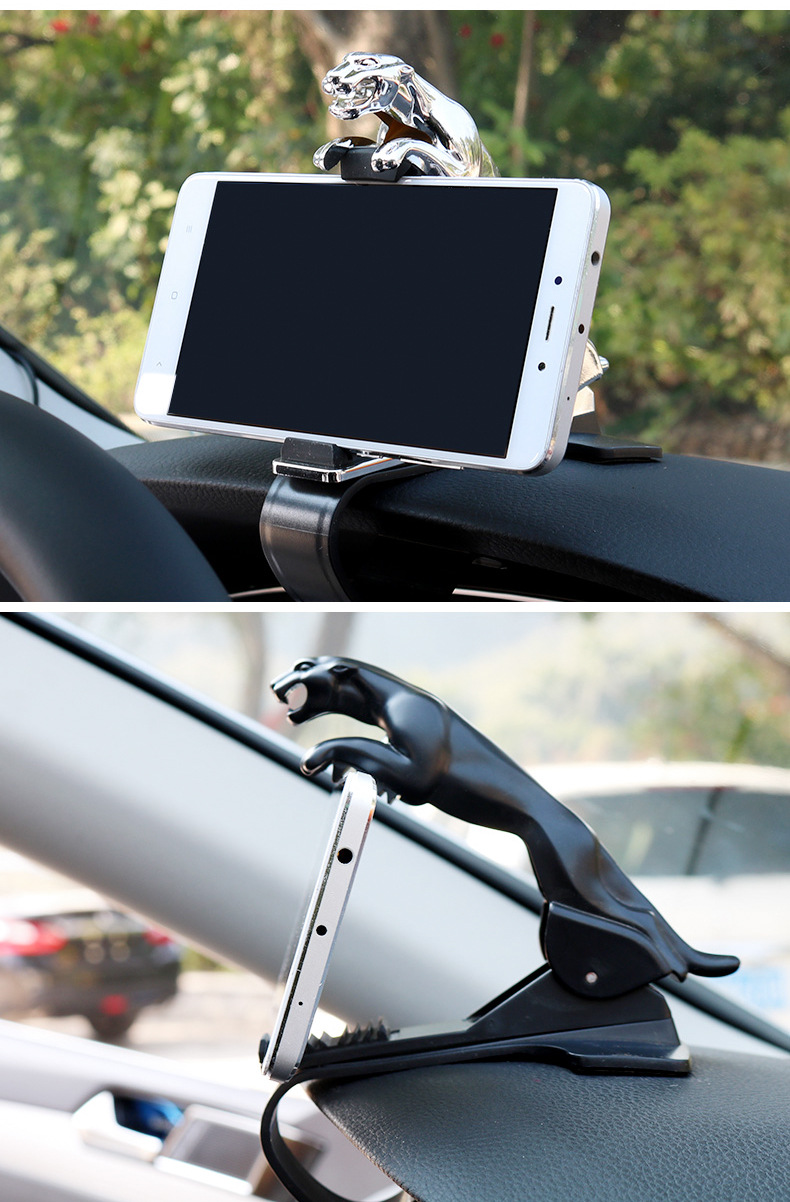 Universal Car Bracket Instrument Panel Leopard Bracket Instrument Panel Snap-on Navigation Phone Holder Car Decoration