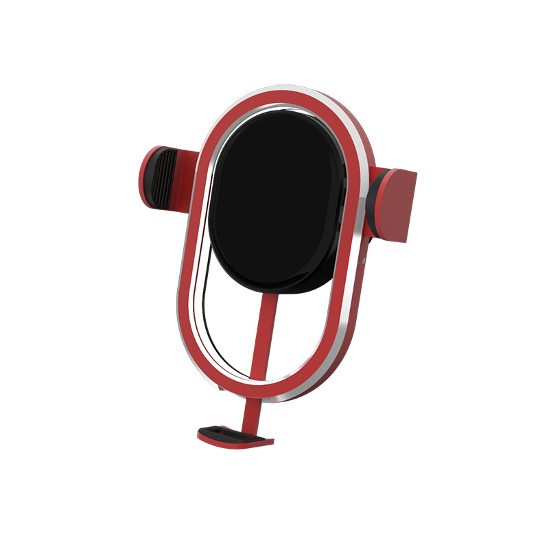Creative Hollow Wireless Charging Car Bracket Mirror Night Atmosphere Light 15W Fast Charging Mobile Phone Bracket