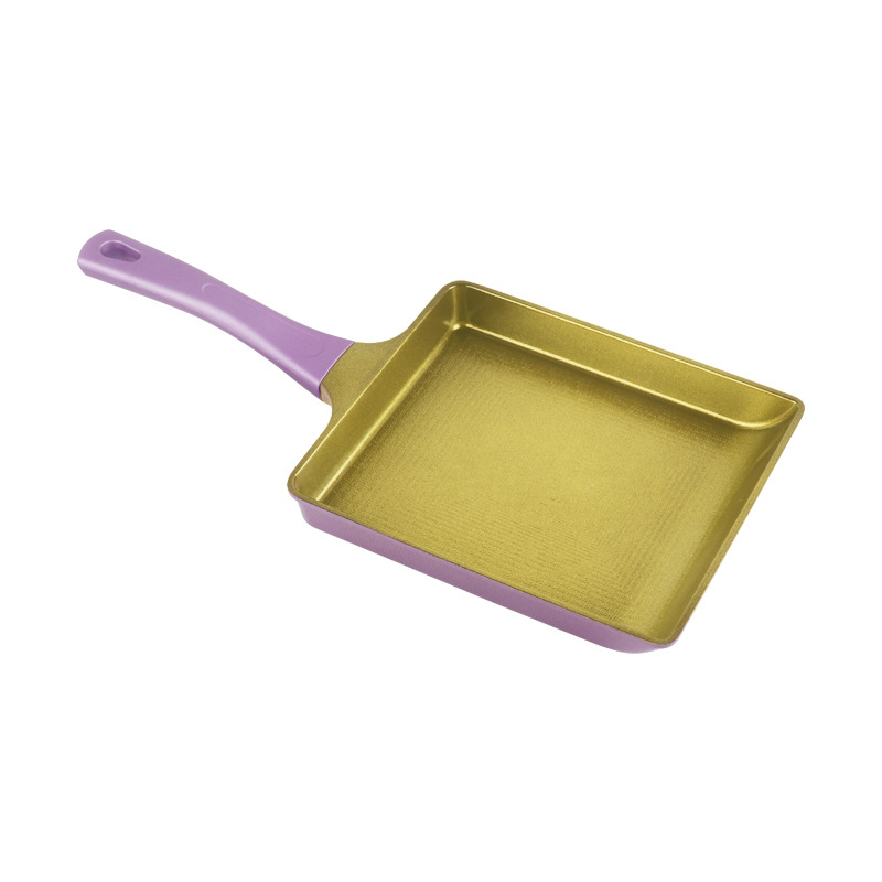 Korean Imported Fork Gold Ceramic Egg Roll Frying Pan Household Induction Cooker Universal Tamagoyaki Flat Non-Stick Pan