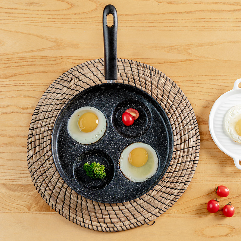 Medical Stone NonStick Cooker FourHole Egg Frying Pan Egg Pot Flat Egg Dumpling Pan Breakfast MultiFunctional Mold