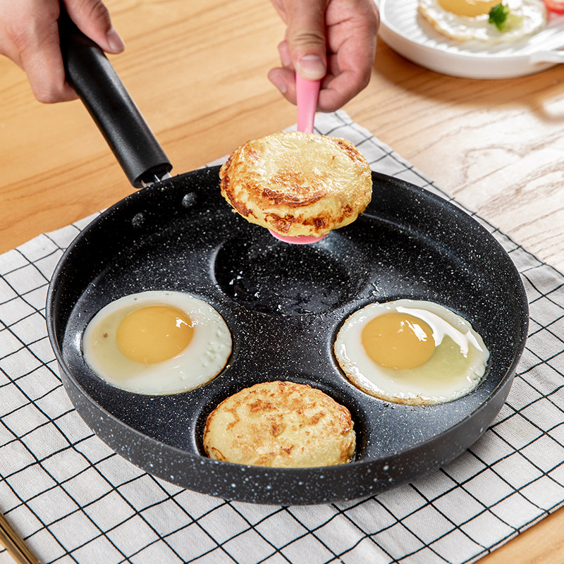 Medical Stone NonStick Cooker FourHole Egg Frying Pan Egg Pot Flat Egg Dumpling Pan Breakfast MultiFunctional Mold