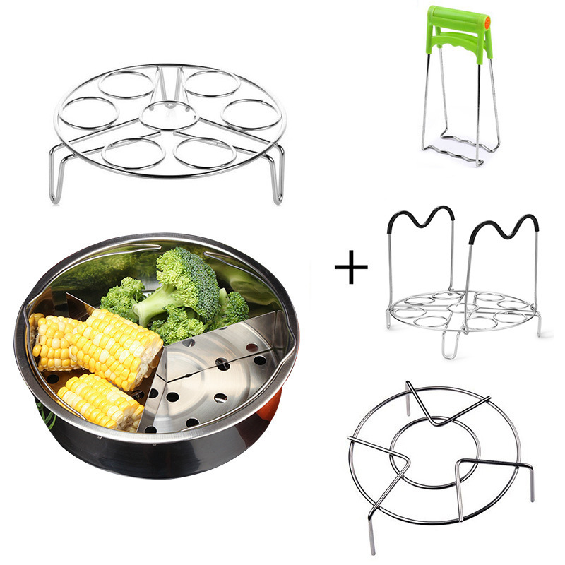 Steel Steaming Rack Vegetable Shim Rice Cooker Separated Steamer Rack Steamed Basket Steamed Egg Rack Exclusive