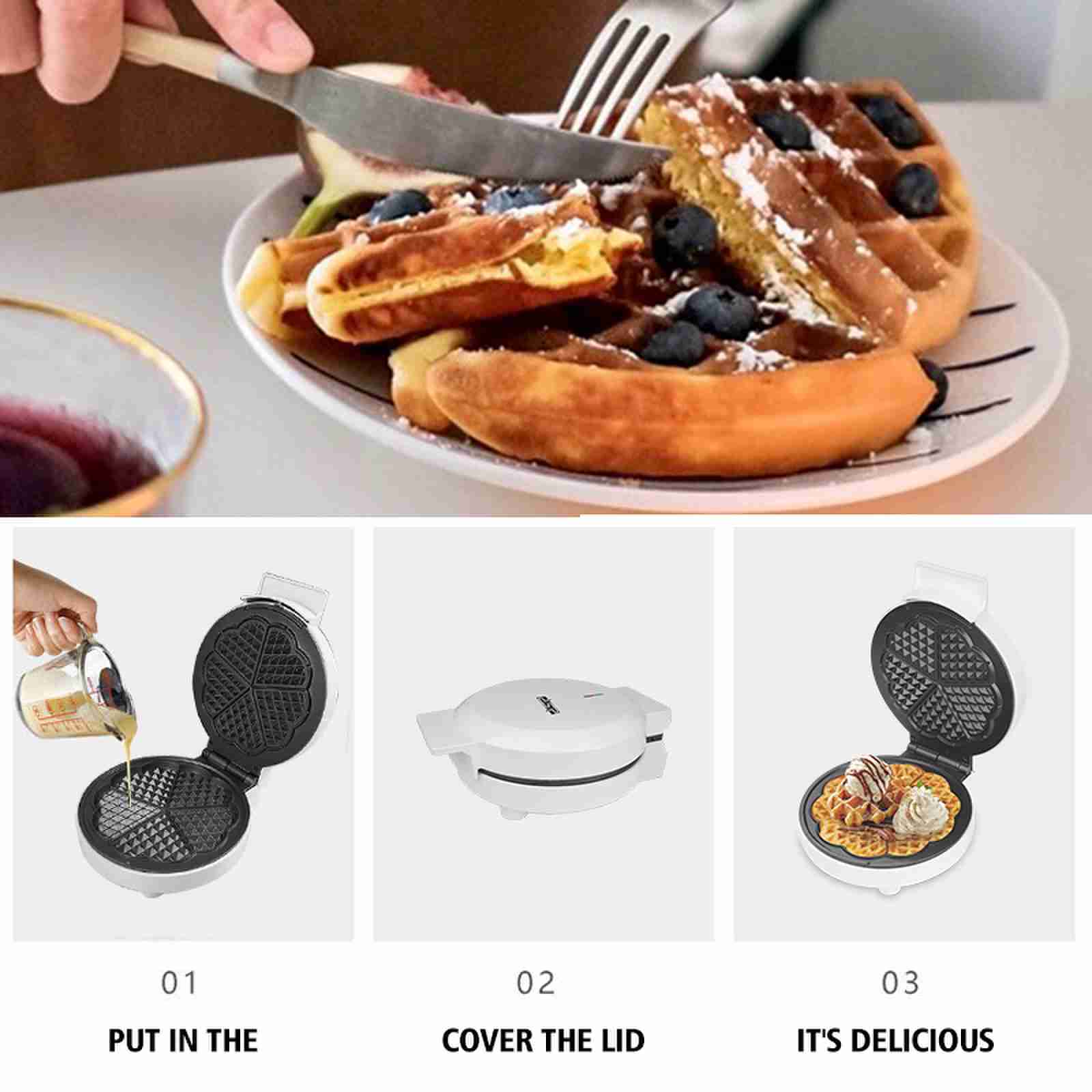 DSP Dansong Home Bread Maker Waffle Maker Mini Breakfast Maker