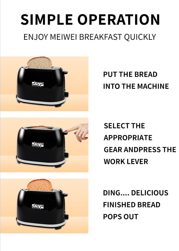 DSP/DSP Household Kitchen Bread Maker Toaster 7-Speed Adjustment Automatic Breakfast Machine Kc2045 DSP/DSP Household Kitchen Bread Maker Toaster 7-Speed Adjustment Automatic Breakfast Machine Kc2045