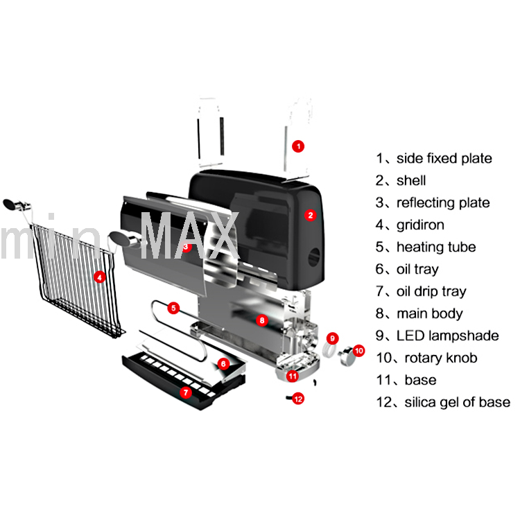 Minmax Cross-Border Toaster YN-G202 Grilled Toaster Sandwich Toaster Breakfast Machine Bread Maker