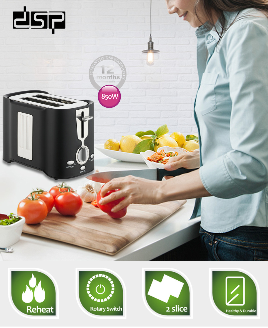 DSP DSP Sandwich Breakfast Machine Household Small Bread Maker Toaster Toast Slices Heating Mini Toaster