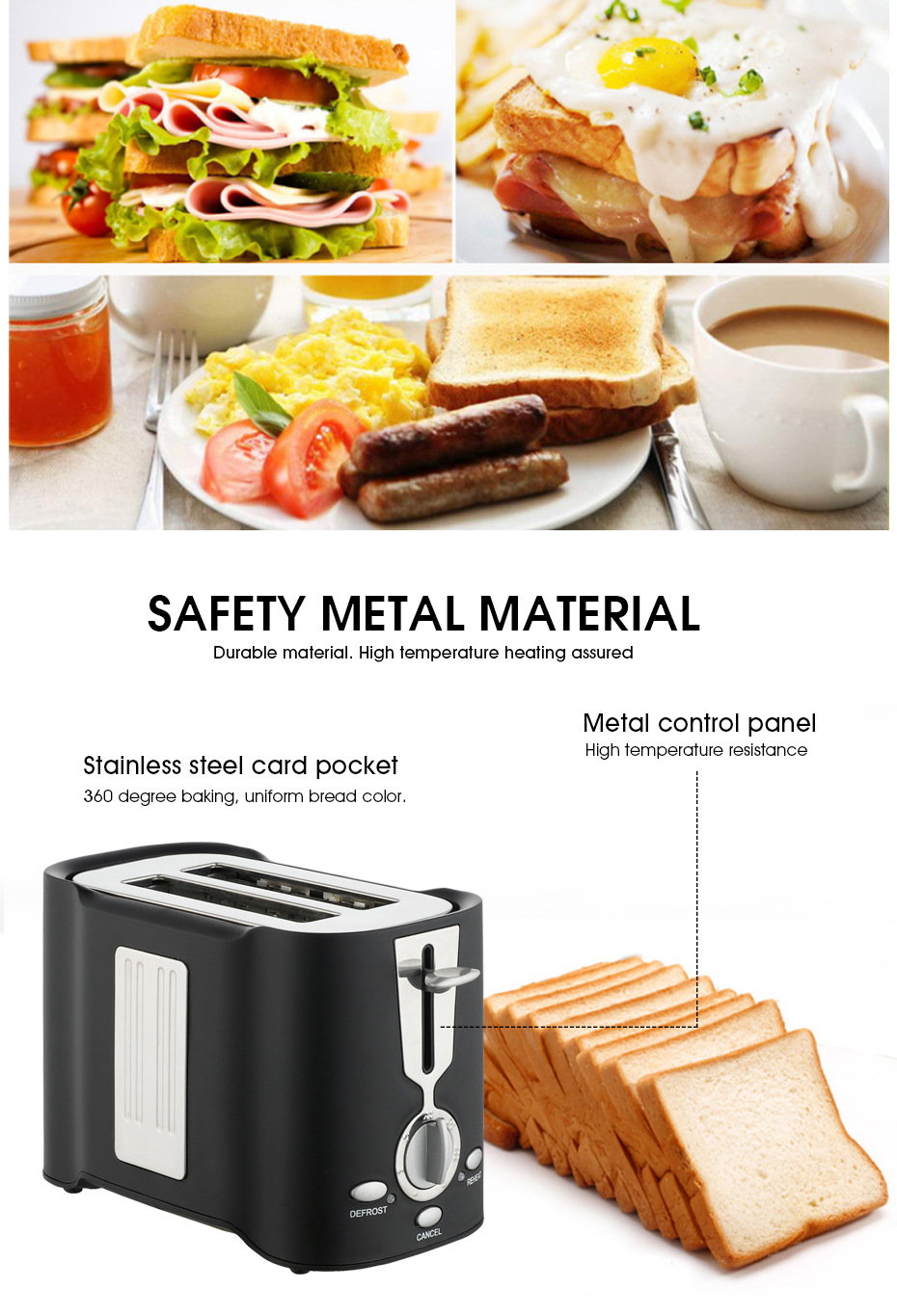 DSP DSP Sandwich Breakfast Machine Household Small Bread Maker Toaster Toast Slices Heating Mini Toaster