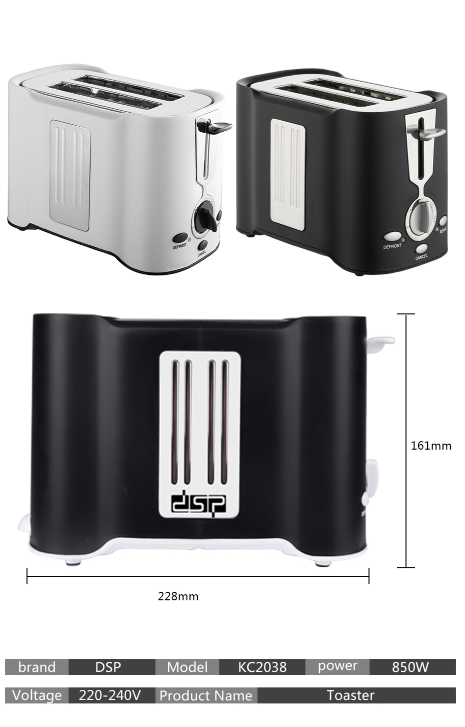 DSP DSP Sandwich Breakfast Machine Household Small Bread Maker Toaster Toast Slices Heating Mini Toaster
