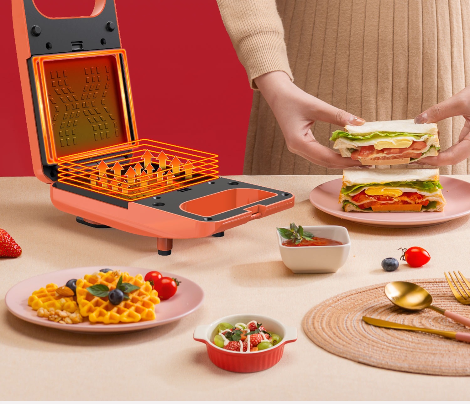 Sandwich breakfast machine waffle machine net red light food machine bread maker factory low price foreign trade OEM Sandwich breakfast machine waffle machine net red light food machine bread maker factory low price foreign trade OEM