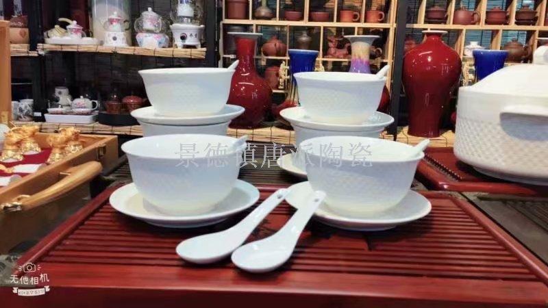 Jingdezhen ceramic soup pot ceramic bowl ceramic double ear pot rice noodle pot heat-resistant  king kong pot health pot