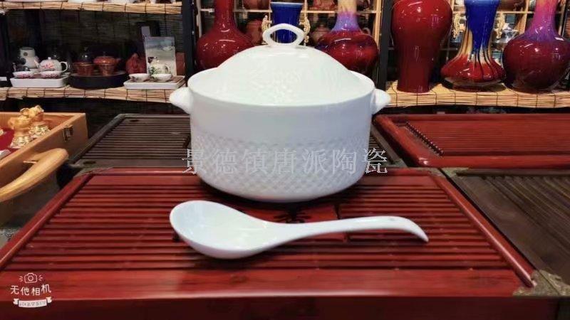 Jingdezhen ceramic soup pot ceramic bowl ceramic double ear pot rice noodle pot heat-resistant king kong pot health pot Jingdezhen ceramic soup pot ceramic bowl ceramic double ear pot rice noodle pot heat-resistant king kong pot health pot