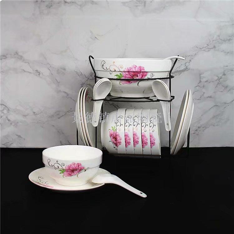 Jingdezhen ceramic soup pot ceramic bowl ceramic double ear pot rice noodle pot heat-resistant  king kong pot health pot