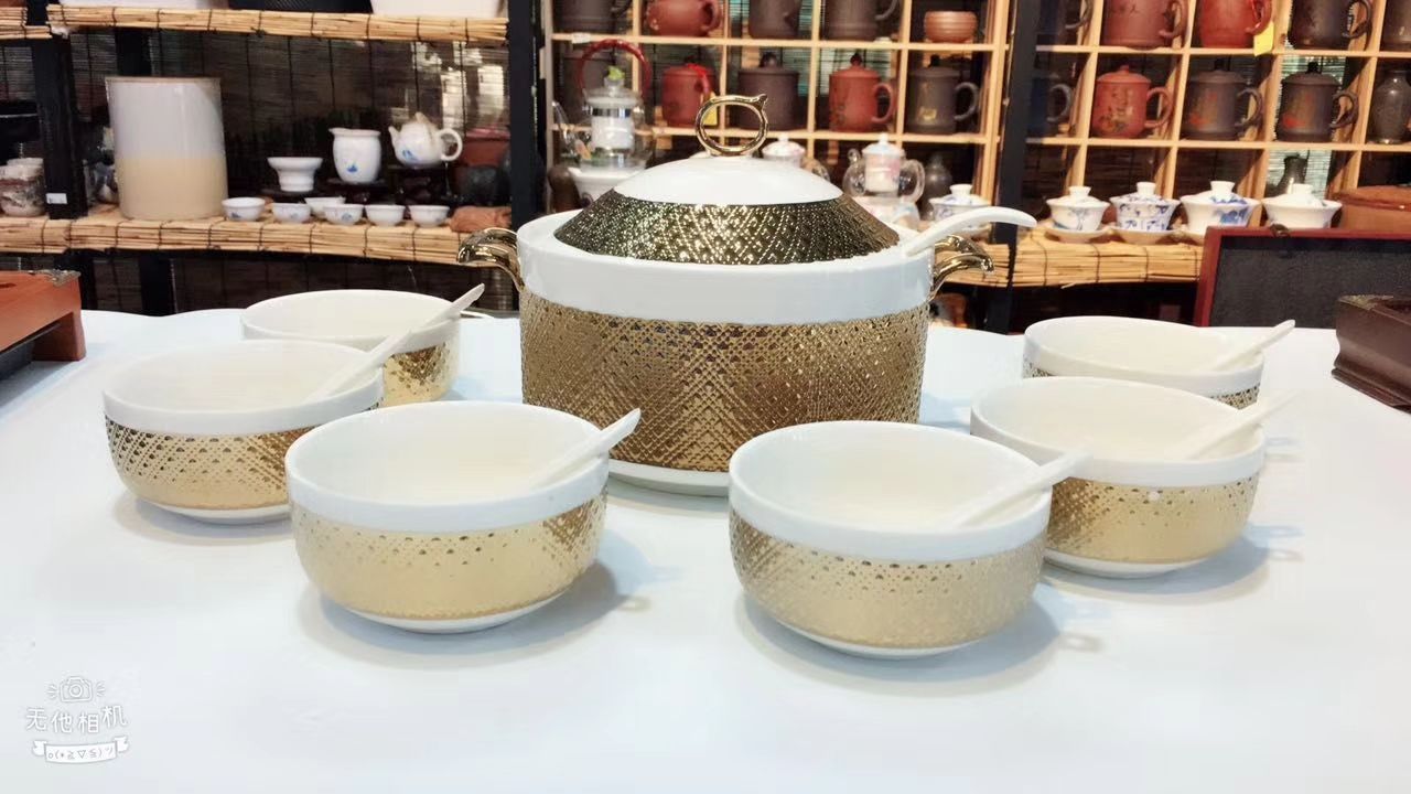 Jingdezhen ceramic soup pot set rice noodle pot heat pot stew pot king kong health pot