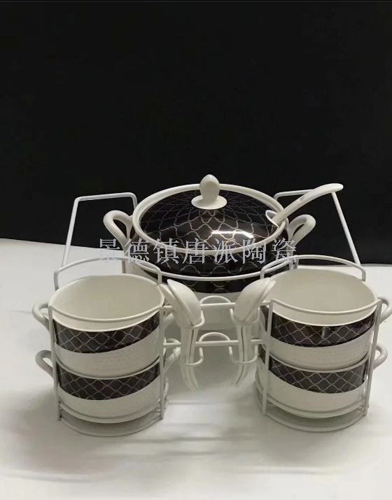 Jingdezhen ceramic soup pot ceramic bowl ceramic double ear pot rice noodle pot heat-resistant  king kong pot health pot