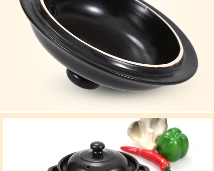 High temperature large meals room sand pot soup pot Earthen pot Health Pot # Black High temperature large meals room sand pot soup pot Earthen pot Health Pot # Black