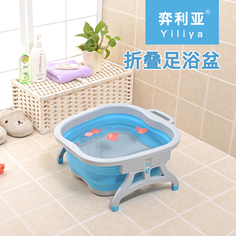 Color box package foldable foot bath foot tub plastic foot massage tub portable adult household foot tub
