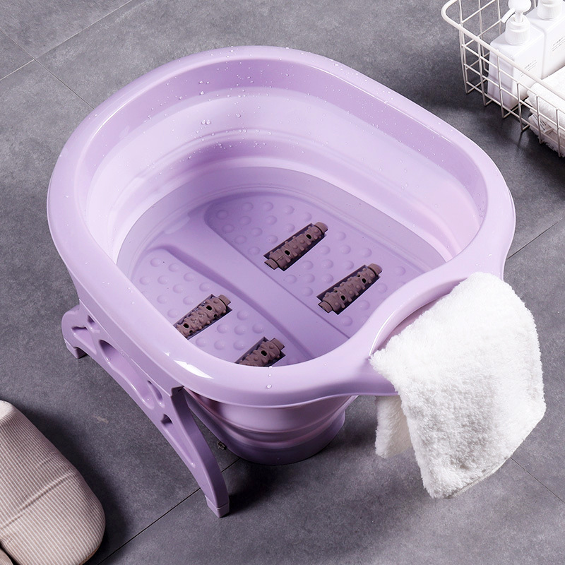 Folding Foot Tub Massage Foot Bath Bucket New Style with Roller Foot Basin Portable