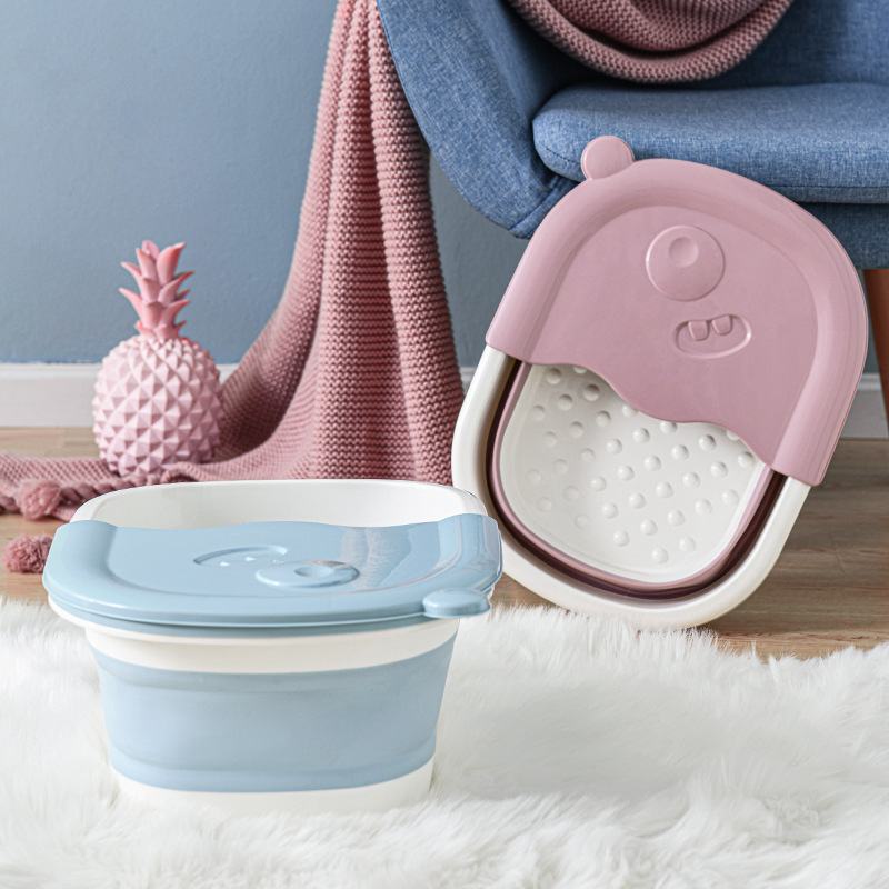 Foldable Children Foot Bath Barrel Plastic Foot Tub Creative Massage Foot Barrel Portable Home Feet-Washing Basin