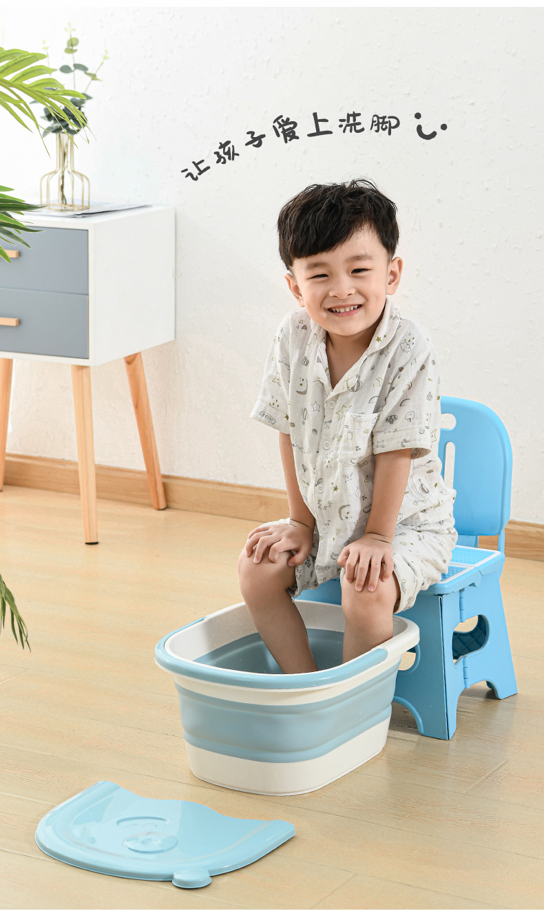 Foldable Children Foot Bath Barrel Plastic Foot Tub Creative Massage Foot Barrel Portable Home Feet-Washing Basin