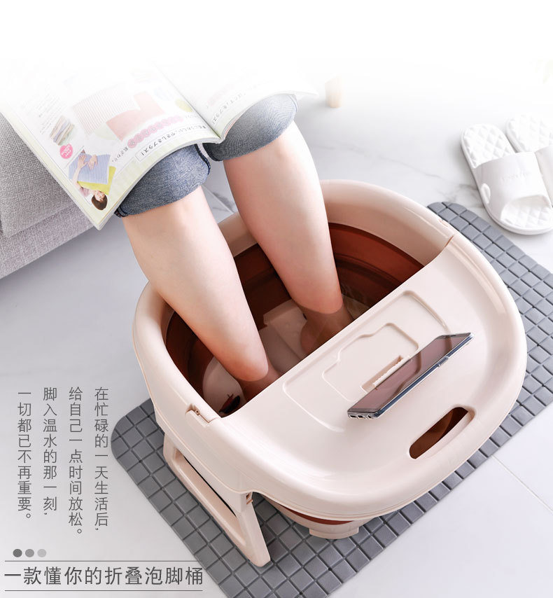 Folding blister foot tub plastic foot tub massage foot bath tub add height and thicken for portable storage Folding blister foot tub plastic foot tub massage foot bath tub add height and thicken for portable storage