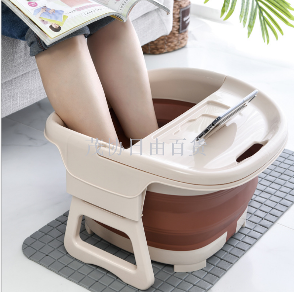 Folding blister foot tub plastic foot tub massage foot bath tub add height and thicken for portable storage
