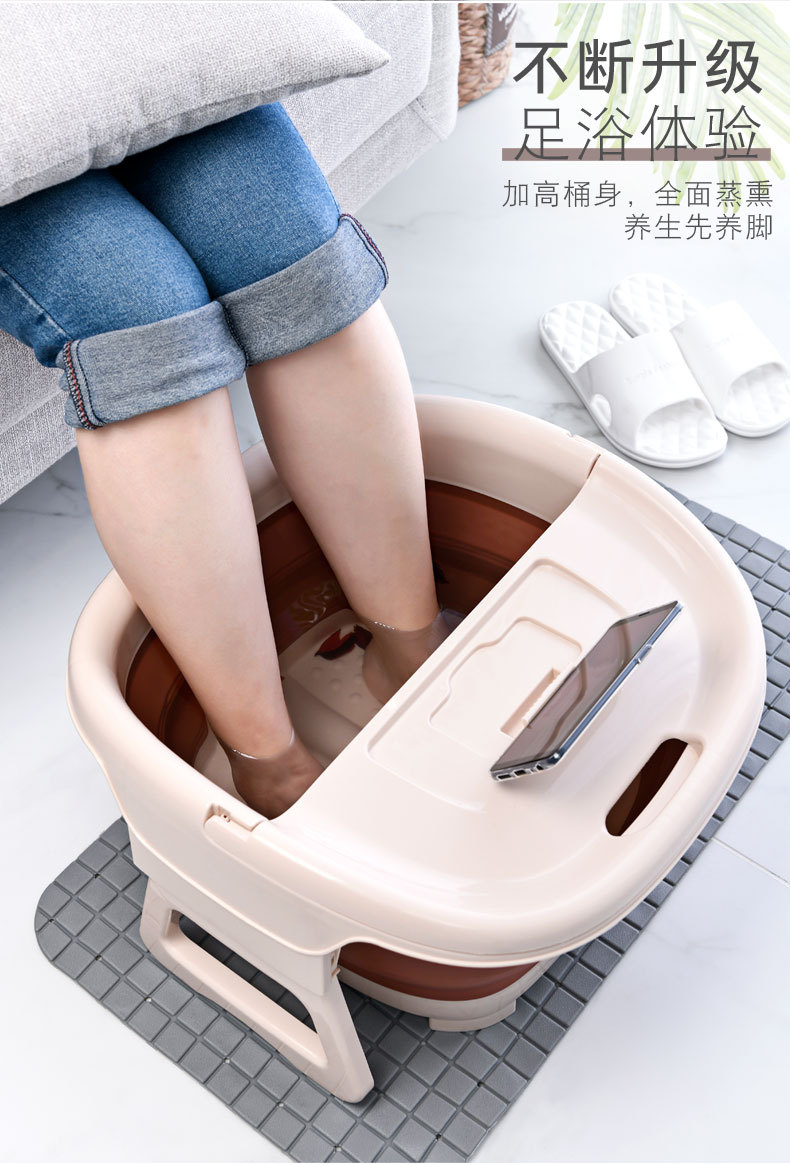 Folding blister foot tub plastic foot tub massage foot bath tub add height and thicken for portable storage Folding blister foot tub plastic foot tub massage foot bath tub add height and thicken for portable storage
