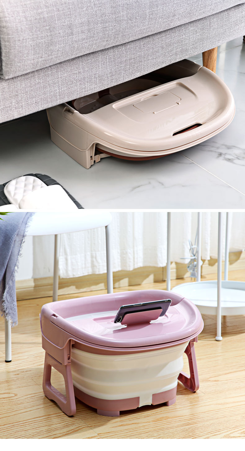Folding blister foot tub plastic foot tub massage foot bath tub add height and thicken for portable storage Folding blister foot tub plastic foot tub massage foot bath tub add height and thicken for portable storage