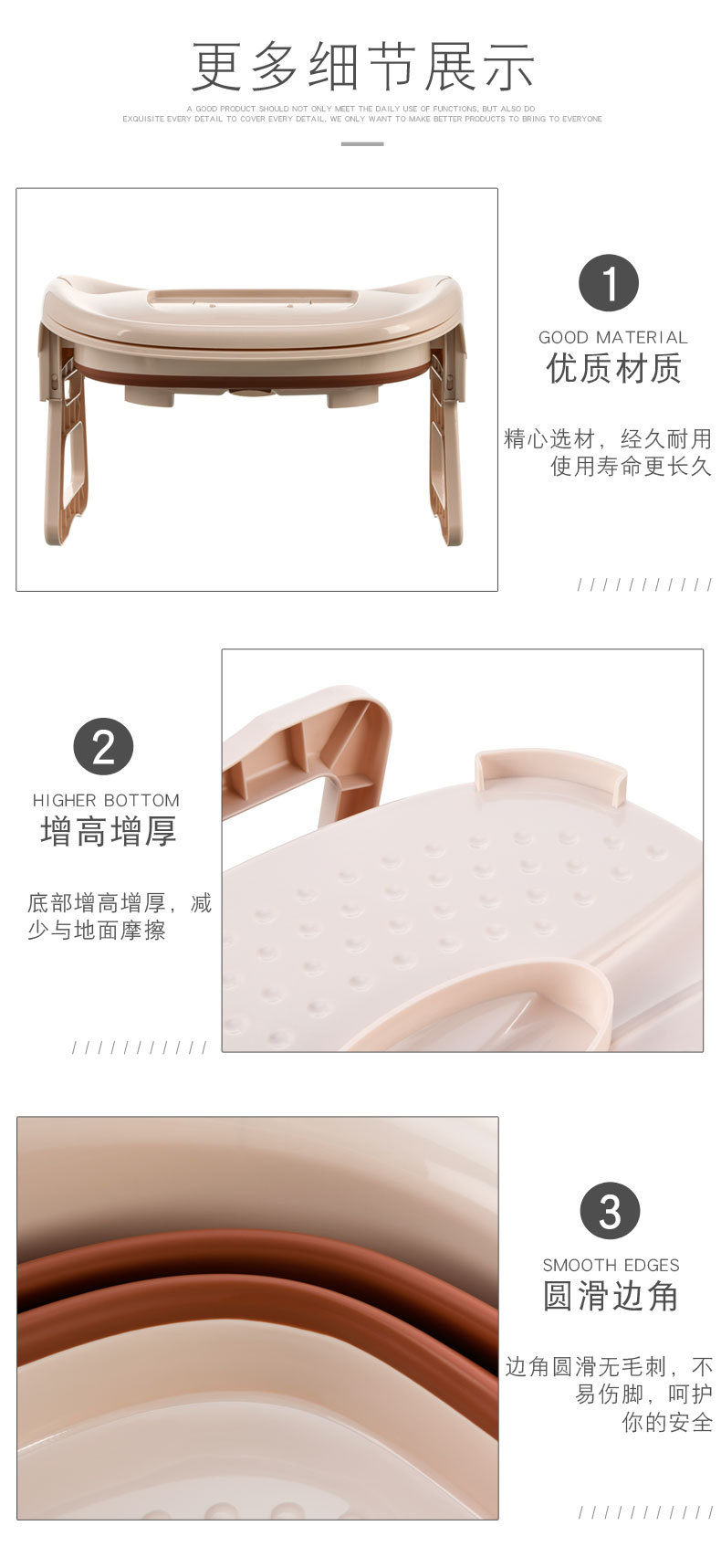 Folding blister foot tub plastic foot tub massage foot bath tub add height and thicken for portable storage Folding blister foot tub plastic foot tub massage foot bath tub add height and thicken for portable storage