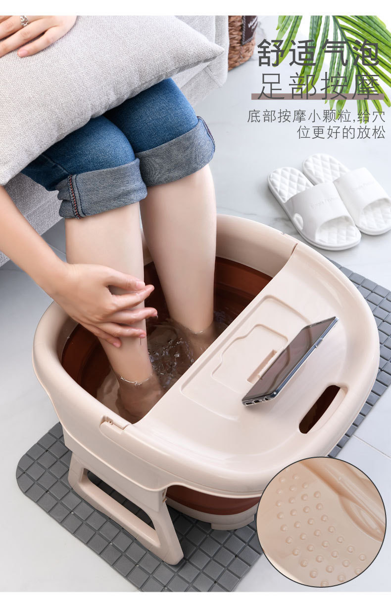 Folding blister foot tub plastic foot tub massage foot bath tub add height and thicken for portable storage Folding blister foot tub plastic foot tub massage foot bath tub add height and thicken for portable storage