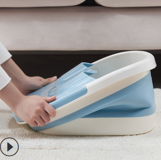 Folding Feet Bathing Tub Foot Bath Barrel Plastic Foot Tub Thickened Foot Barrel Bubble with Cover