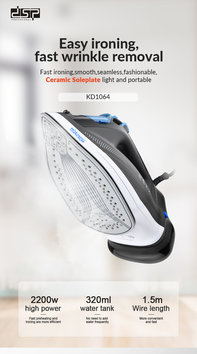 DSP Dansong steam iron portable charging belt base dry ironing hand ironing machine cordless small electric iron DSP Dansong steam iron portable charging belt base dry ironing hand ironing machine cordless small electric iron