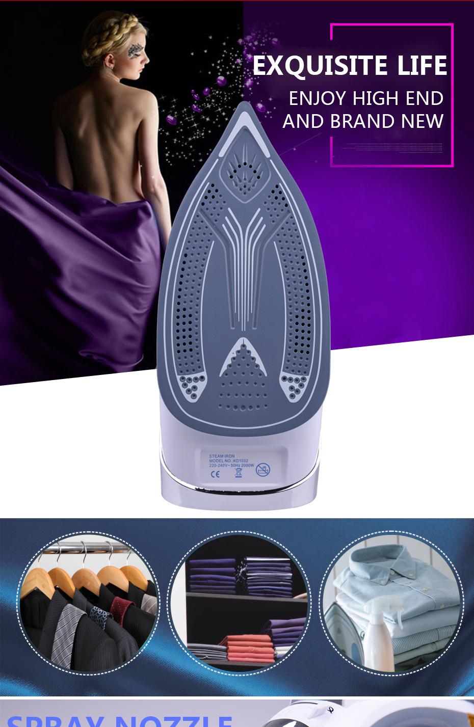 DSP Dansong steam electric iron Household portable steam iron wired clothes ironing machine DSP Dansong steam electric iron Household portable steam iron wired clothes ironing machine