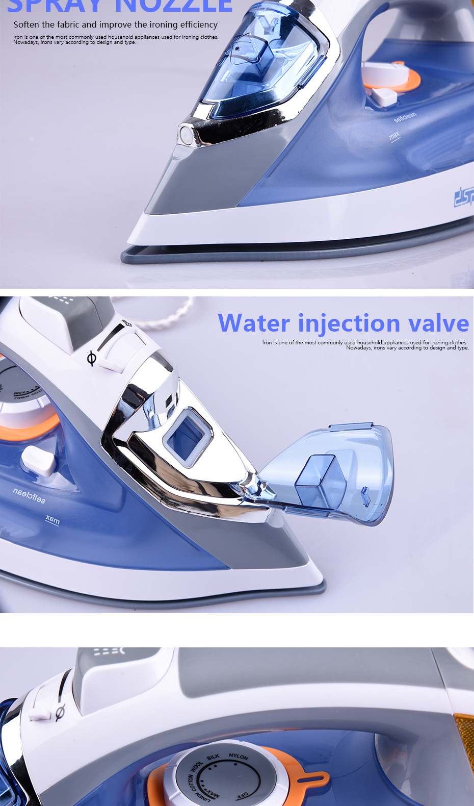 DSP Dansong steam electric iron Household portable steam iron wired clothes ironing machine DSP Dansong steam electric iron Household portable steam iron wired clothes ironing machine