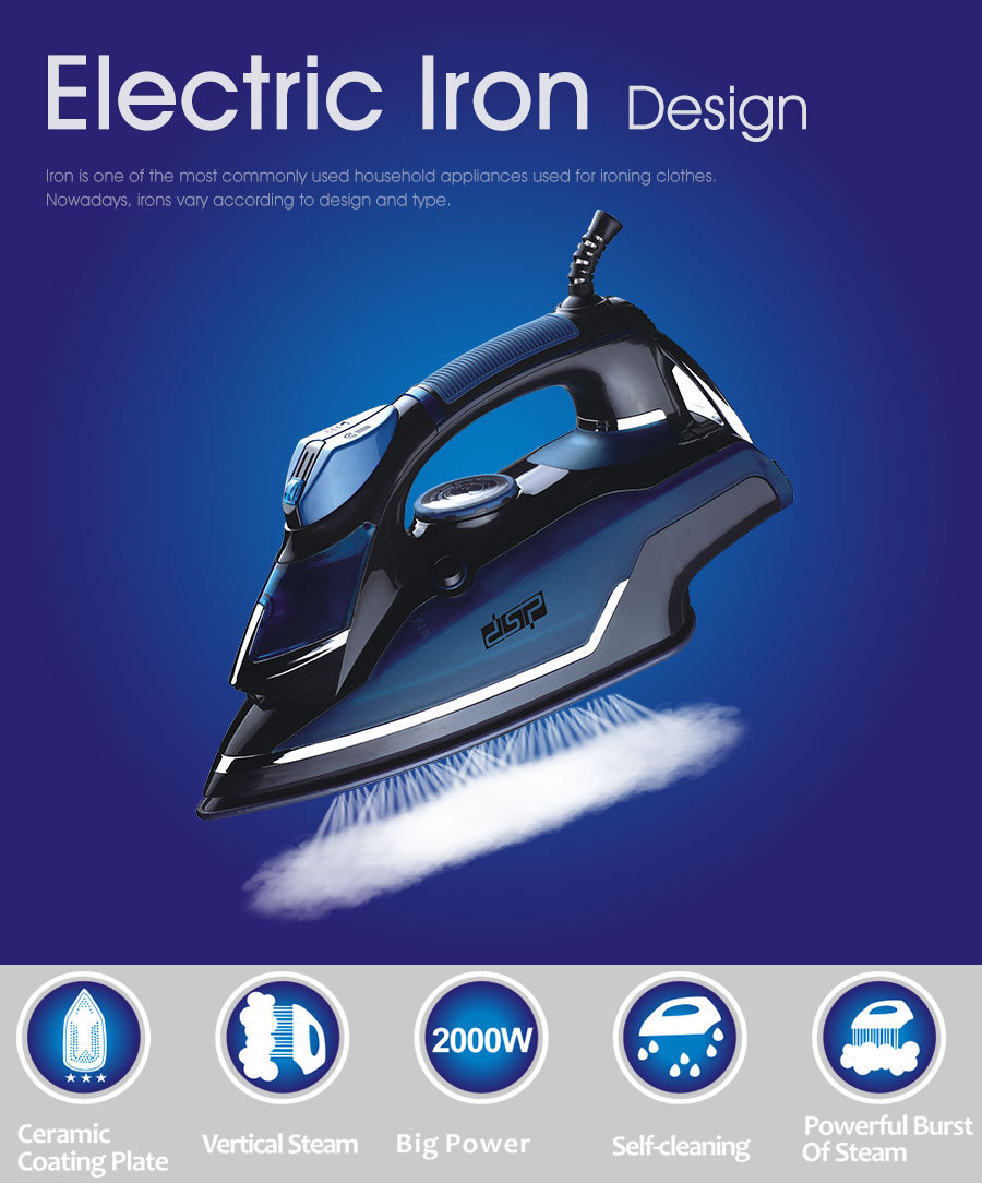 DSP Dansong Steam Iron Home portable electric iron Mini travel wire ironing machine portable iron