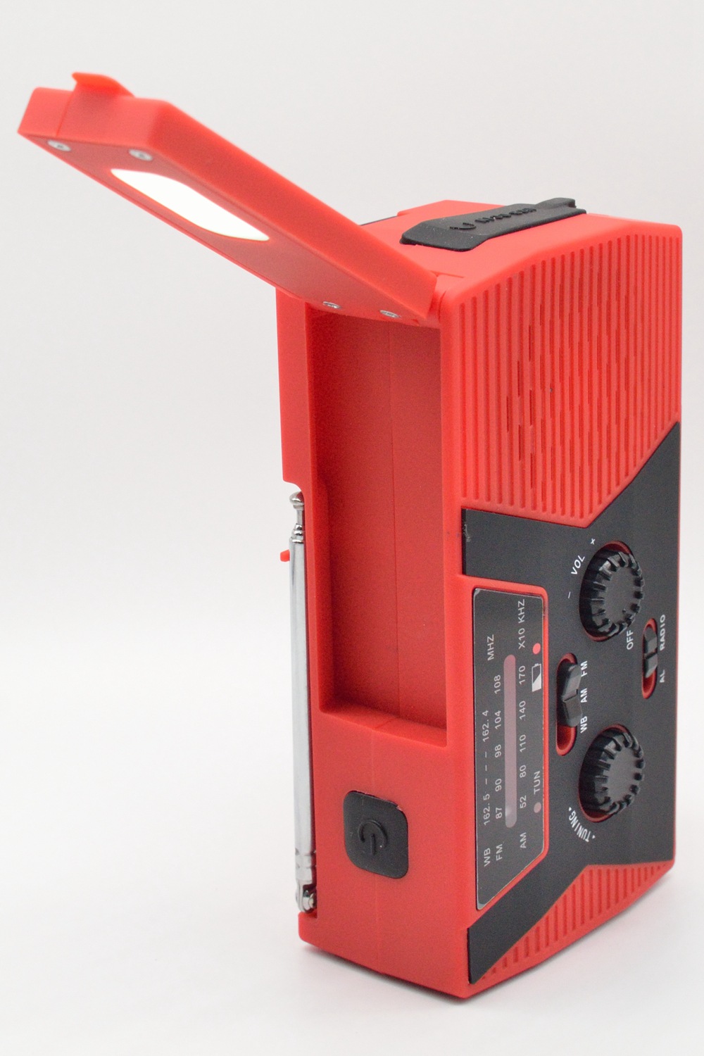Amazon Hot Selling Portable Solar Hand Charging Emergency Radio with Flashlight Reading Light