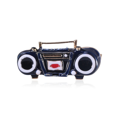 Hot new creative retro retro radio brooch alloy drip oil recorder simple fashion accessories